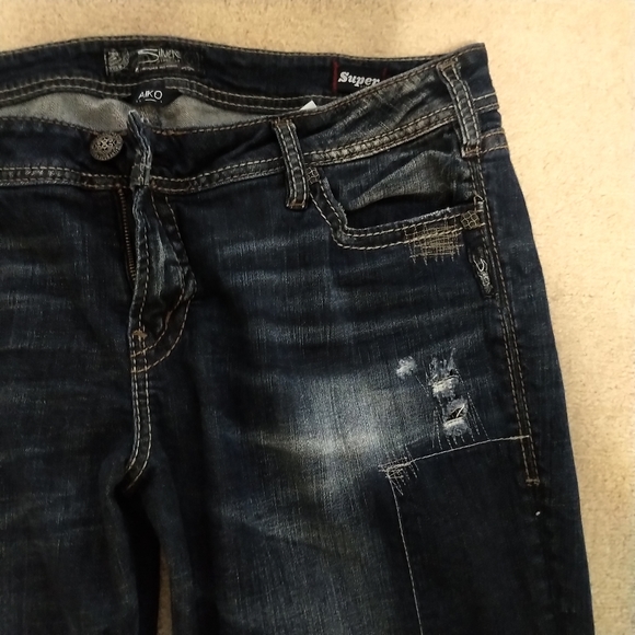 EUC Silver Aiko Mid Skinny Destructed Jeans Extra Tall 36Wx37L - Picture 8 of 16